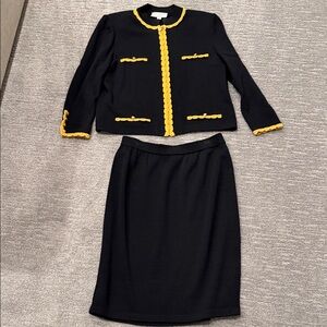 St. John Collection Black and Yellow Skirt Set
